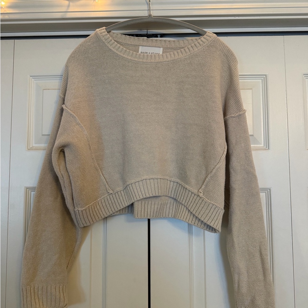 Cozy Beige Crew Neck Sweater